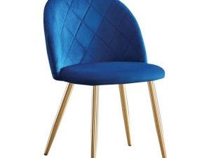 Καρέκλα Bella ΕΜ759,3G 50x56x80cm (Σετ 4τμχ) Gold – Blue