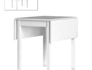 Τραπέζι Katlanir Megapap επεκτεινόμενο μεταλλικό – μελαμίνης χρώμα λευκό 59x78x75 – 117x78x75εκ. – MegaPap – 0117672