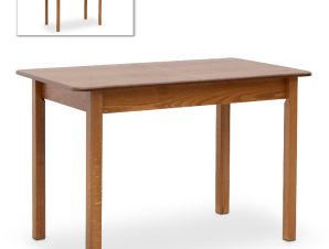 Τραπέζι Bergen Megapap μασίφ ξύλο-MDF επεκτεινόμενο χρώμα καρυδί 120/150x68x77εκ. – MegaPap – 0228347